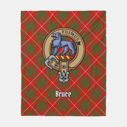Clan Bruce Wappen über Tartan Fleecedecke (Vorderseite)