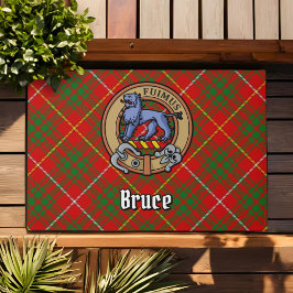 Clan Bruce Wappen über Tartan Fußmatte