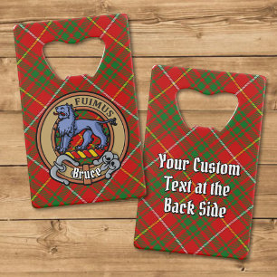 Clan Bruce Wappen über Tartan Geldbeutel Flaschenöffner