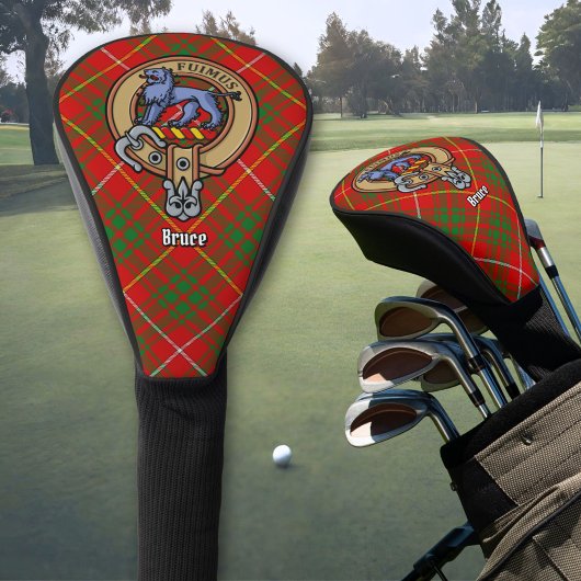 Clan Bruce Wappen über Tartan Golf Headcover