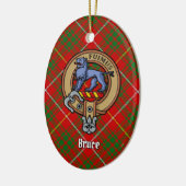 Clan Bruce Wappen über Tartan Keramik Ornament (Links)
