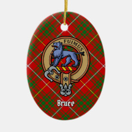 Clan Bruce Wappen über Tartan Keramik Ornament