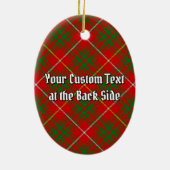 Clan Bruce Wappen über Tartan Keramik Ornament (Hinten)