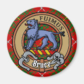 Clan Bruce Wappen über Tartan Magnet (Vorne)