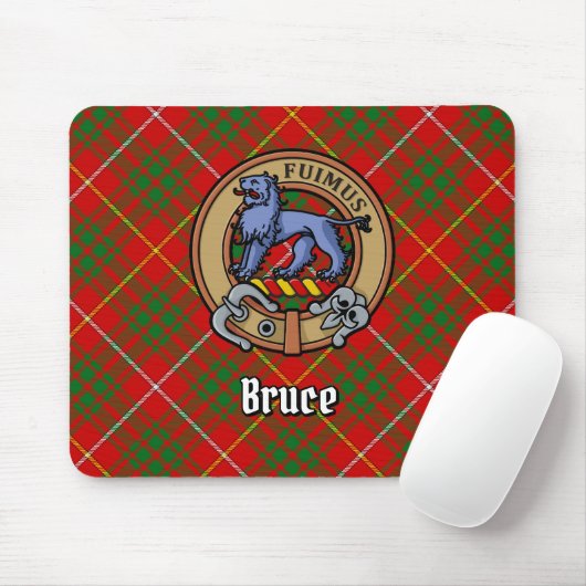 Clan Bruce Wappen über Tartan Mousepad (Mit Mouse)