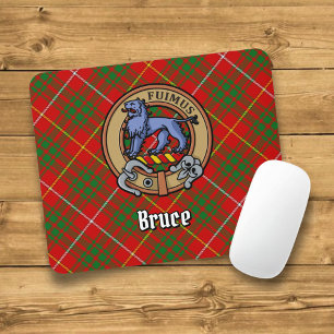 Clan Bruce Wappen über Tartan Mousepad