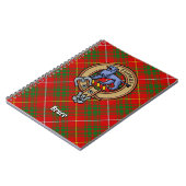 Clan Bruce Wappen über Tartan Notizblock (Linke Seite)
