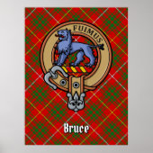 Clan Bruce Wappen über Tartan Poster (Vorne)
