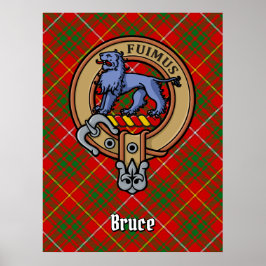 Clan Bruce Wappen über Tartan Poster