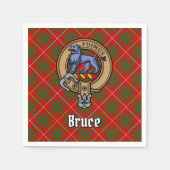 Clan Bruce Wappen über Tartan Serviette (Vorderseite)