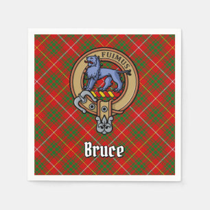 Clan Bruce Wappen über Tartan Serviette
