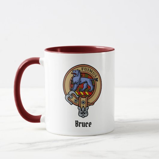 Clan Bruce Wappen über Tartan Tasse (Links)