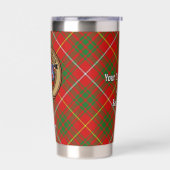 Clan Bruce Wappen über Tartan Thermobecher (Links)