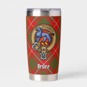 Clan Bruce Wappen über Tartan Thermobecher (Vorderseite)
