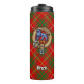 Clan Bruce Wappen über Tartan Thermosbecher (Vorderseite)