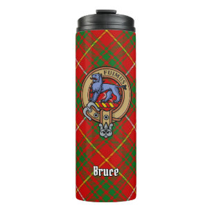Clan Bruce Wappen über Tartan Thermosbecher