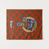 Clan Bruce Wappen über Tartan Wandteppich (Vorderseite (Horizontal))