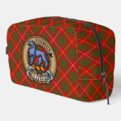 Clan Bruce-Wappen über Tartan Waschbeutel (Rechte Ecke)