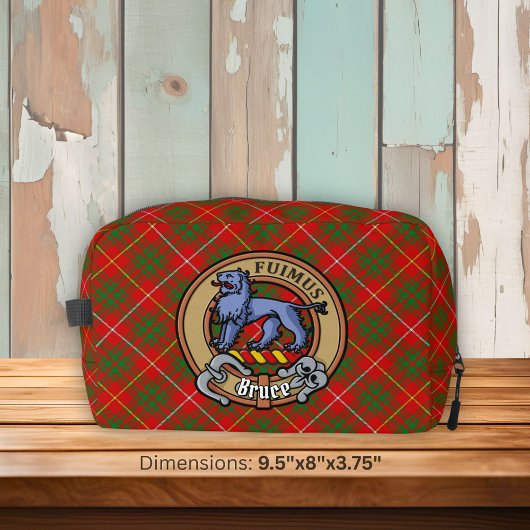 Clan Bruce-Wappen über Tartan Waschbeutel