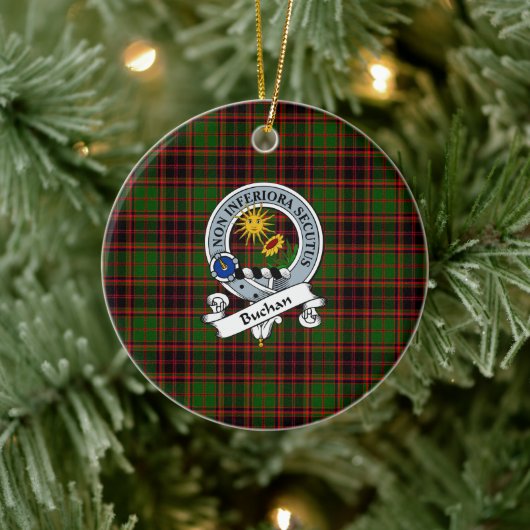 Clan Buchan Modern Abzeichen Tartan Kariert Keramik Ornament (Baum)