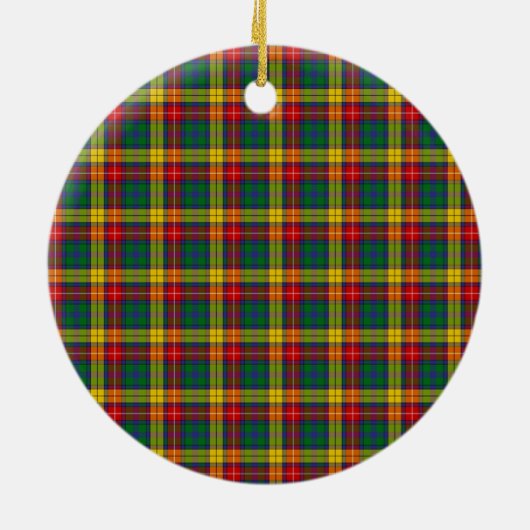 Clan Buchanan Abzeichen Tartan Kariert Keramik Ornament (Hinten)
