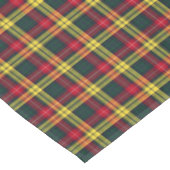 Clan Buchanan Green und Yellow Scottish Tartan Tischdecke (Schrägansicht)
