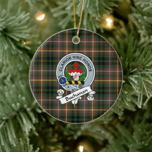 Clan Buchanan Hunting Badge Tartan Plaid Keramik Ornament