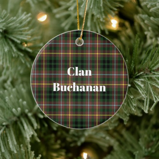 Clan Buchanan Hunting Tartan Keramik Ornament (Baum)