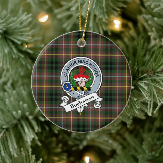 Clan Buchanan Jagd Abzeichen Tartan Kariert Keramik Ornament (Baum)