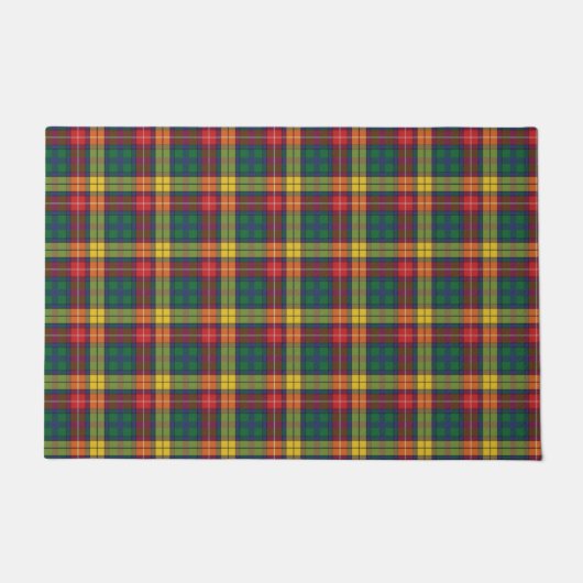 Clan Buchanan Kariert Green Yellow Karo Tartan Fußmatte (Vorderseite)