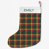 Clan Buchanan Kariert Personalisierter Name Tartan Kleiner Weihnachtsstrumpf (Rückseite)