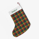 Clan Buchanan Kariert Personalisierter Name Tartan Kleiner Weihnachtsstrumpf (Rückseite (Hängend))