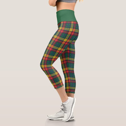 Clan Buchanan Kariert Red Green Yellow Capri Leggings (Links)
