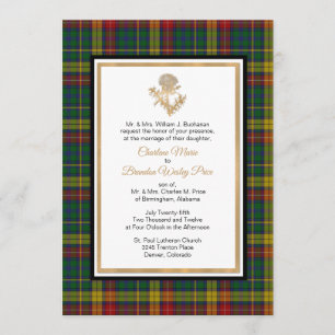 Clan Buchanan Kariert Thistle Wedding Einladung