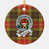 Clan Buchanan Old Set Weathered Abzeichen Tartan K Keramik Ornament (Vorne)