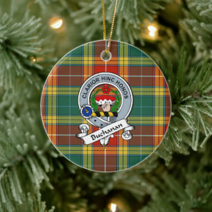 Clan Buchanan Old Sett Abzeichen Tartan Kariert Keramik Ornament