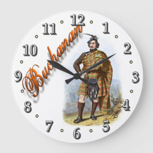 Clan Buchanan Scottish Dream Clock Große Wanduhr