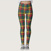 Clan Buchanan Scottish Kariert Red Green Yellow Leggings (Vorderseite)