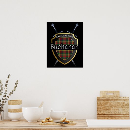 Clan Buchanan Scottish Shield & Schwerter Poster (Küche)