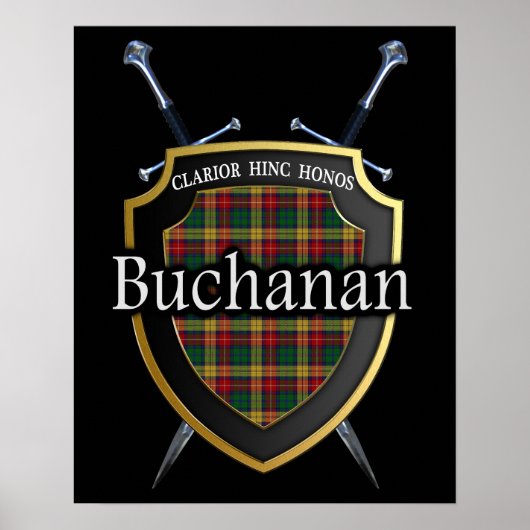 Clan Buchanan Scottish Shield & Schwerter Poster (Vorne)