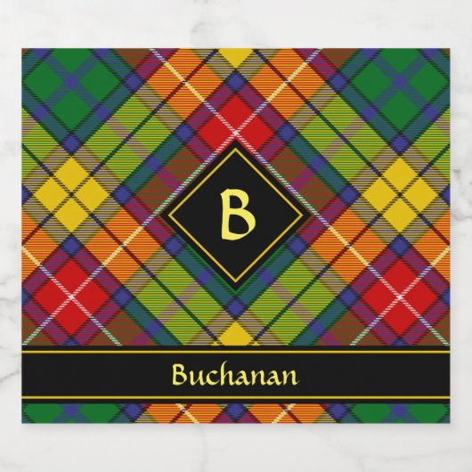 Clan Buchanan Tartan Bierflaschenetikett (Einzelnes Label)