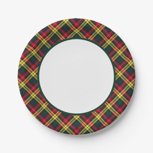 Clan Buchanan Tartan Border Pappteller (Vorderseite)
