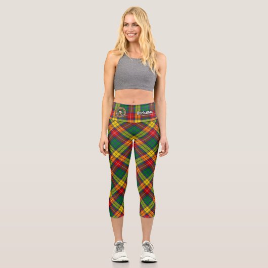 Clan Buchanan Tartan Capri Leggings (Vorderseite)