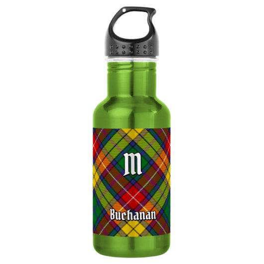 Clan Buchanan Tartan Edelstahlflasche (Vorderseite)