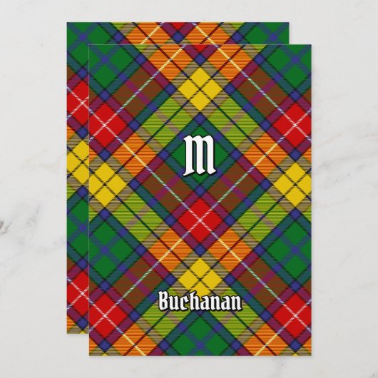 Clan Buchanan Tartan Einladung (Vorne/Hinten)