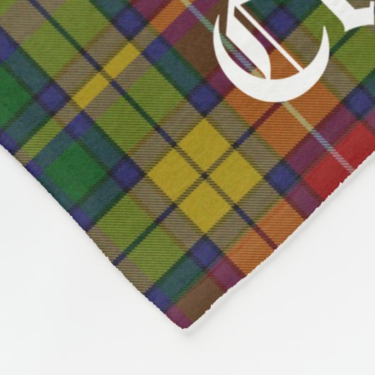 Clan Buchanan Tartan Fleece Blanket (Ecke)