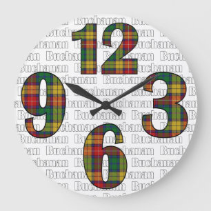 Clan Buchanan Tartan Kariert große Uhr