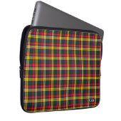 Clan Buchanan Tartan Kariert Monogram Laptopschutzhülle (Vorne Rechts)