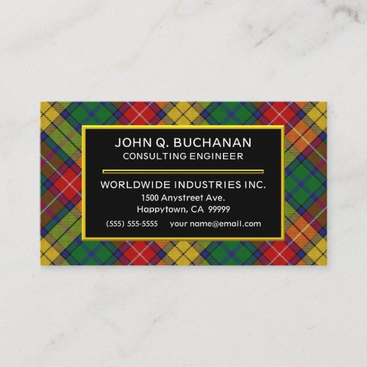 Clan Buchanan Tartan Kariert Visitenkarte (Vorderseite)