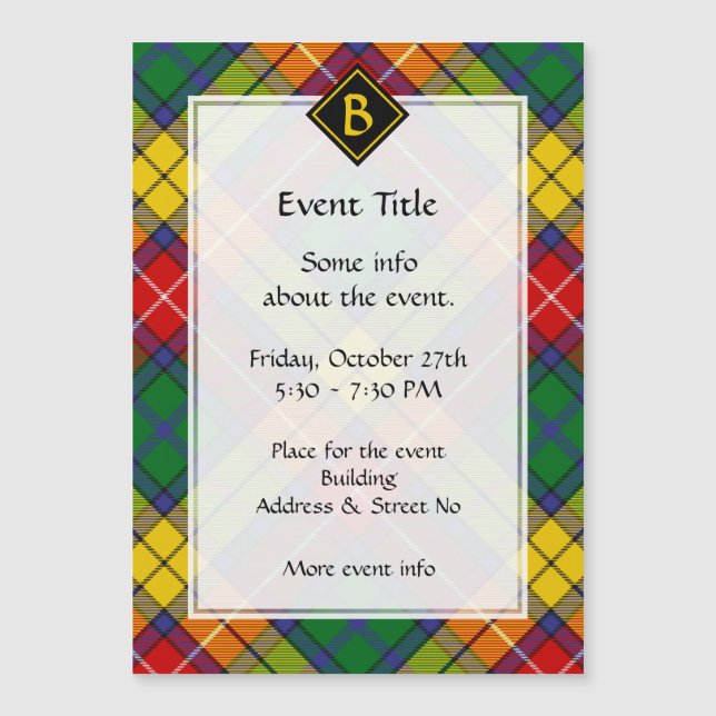 Clan Buchanan Tartan Magnetkarte (Vorderseite)